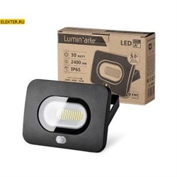 Прожектор LED WOLTA WFL-30W/05s с датчиком движения 5500K 30 Вт IP65 2400 Лм арт WFL-30W/05s WFL-30W/05s