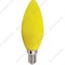 Ecola candle   LED color  6,0W 220V E14 Yellow свеча Желтая матовая колба 103x37 - фото 35848
