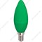 Ecola candle   LED color  6,0W 220V E14 Green свеча Зеленая матовая колба 103x37 - фото 35969