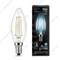 Лампа светодиодная LED 9Вт E14 Filament свеча, белый Gauss - фото 36144